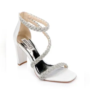 NIB* Badgley Mischka 'Fenix' Braided Rhinestone Block Heels, 6.5