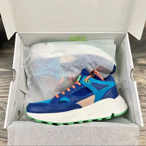 NIB Brandblack Aura 421BB Athletic Sneaker Running Shoes Blue Orange 8 39