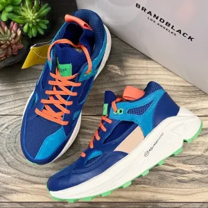 NIB Brandblack Aura 421BB Athletic Sneaker Running Shoes Blue Orange 8 39