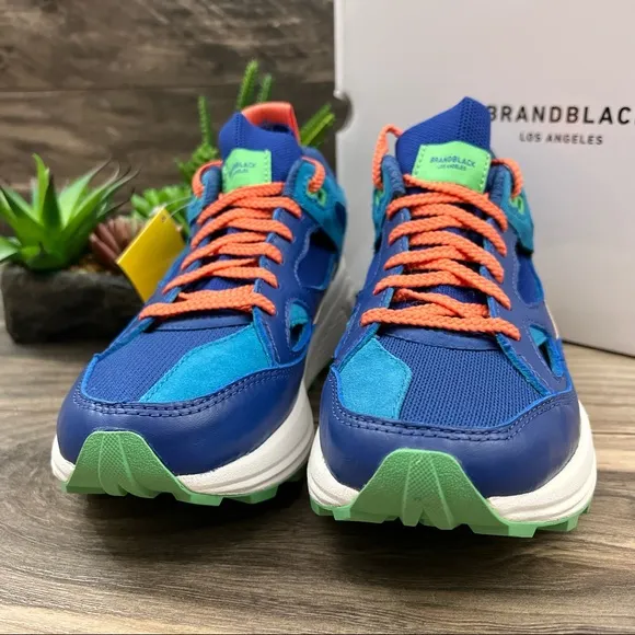 NIB Brandblack Aura 421BB Athletic Sneaker Running Shoes Blue Orange 8 39