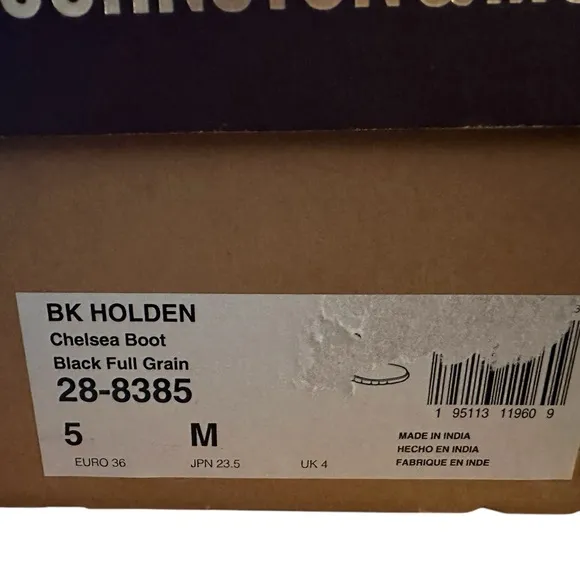 NIB Johnston &amp; Murphy Big Kid Holden Chelsea Boot- Black Leather $79, 5 M