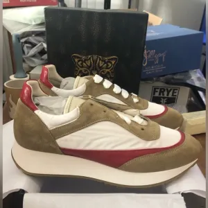 NIB Lita by Ciara Multicolor Trainers in Red White &amp; Tan RARE PAIR - Size 41/ 10