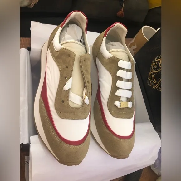 NIB Lita by Ciara Multicolor Trainers in Red White &amp; Tan RARE PAIR - Size 41/ 10