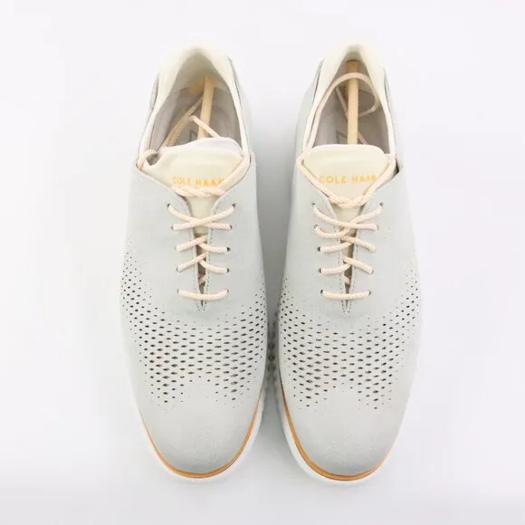 NIDB Cole Haan 2.ZEROGRAND Laser Wingtip Lined Oxfords in Oyster Mushroom US 8.5