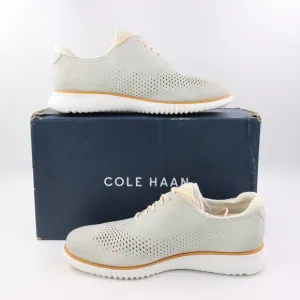 NIDB Cole Haan 2.ZEROGRAND Laser Wingtip Lined Oxfords in Oyster Mushroom US 8.5