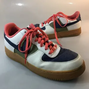 Nike 13 Air Force 1 Low ID By You Blue Green Salmon Gym Shoes Sneakers