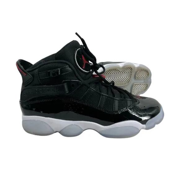 Nike 6 Rings Black sneakers 6 Youth Basketball shoes black gym red 323419-064