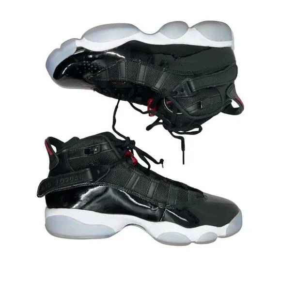 Nike 6 Rings Black sneakers 6 Youth Basketball shoes black gym red 323419-064