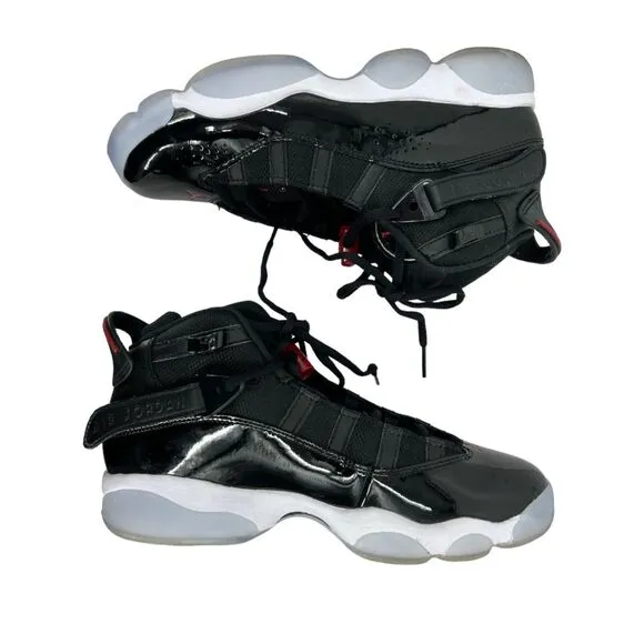 Nike 6 Rings Black sneakers 6 Youth Basketball shoes black gym red 323419-064