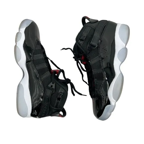 Nike 6 Rings Black sneakers 6 Youth Basketball shoes black gym red 323419-064