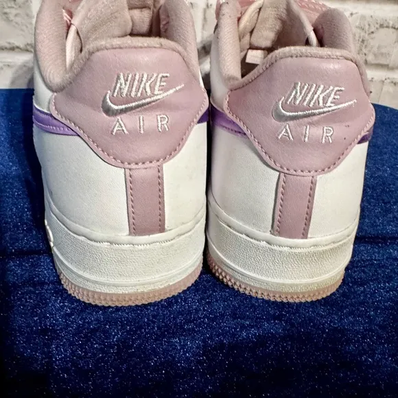 Nike AF 1 White upcycled rhinestone lilac and purple 7 Y 8.5 Women LV accent