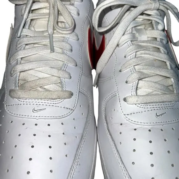 Nike Air Force 1 Low A02423-102 White/ Gym Red Leather Shoes Men 15