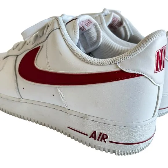 Nike Air Force 1 Low A02423-102 White/ Gym Red Leather Shoes Men 15