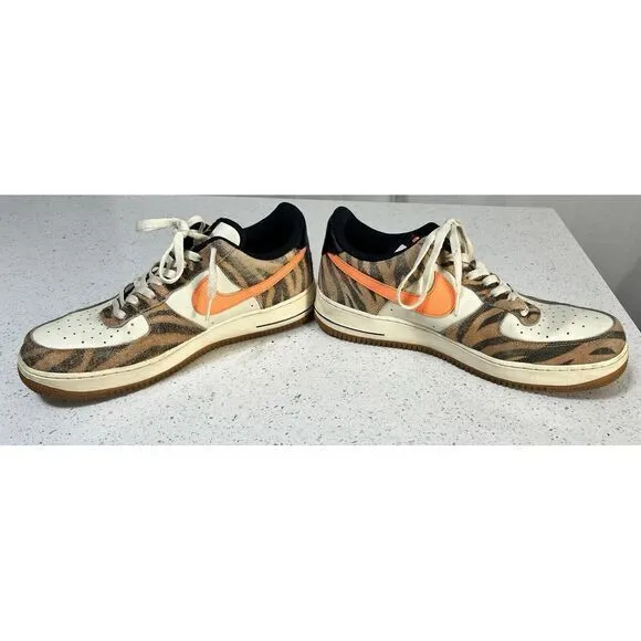 Nike Air Force 1 Low Premium Daktari Stripes Sneakers‎ Shoes DJ6192-100 Size 12