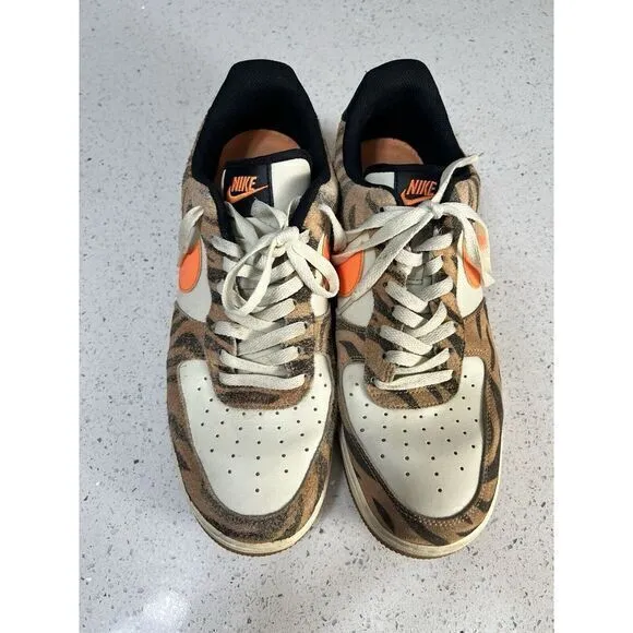 Nike Air Force 1 Low Premium Daktari Stripes Sneakers‎ Shoes DJ6192-100 Size 12