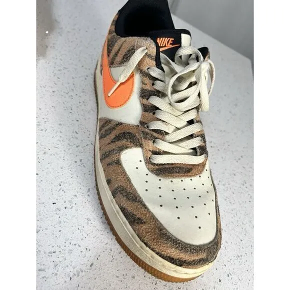 Nike Air Force 1 Low Premium Daktari Stripes Sneakers‎ Shoes DJ6192-100 Size 12