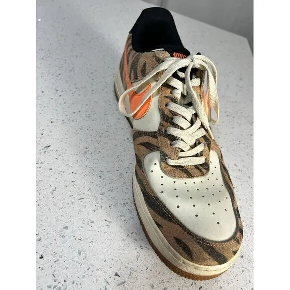 Nike Air Force 1 Low Premium Daktari Stripes Sneakers‎ Shoes DJ6192-100 Size 12