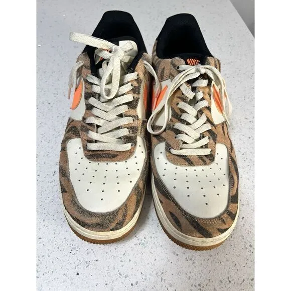 Nike Air Force 1 Low Premium Daktari Stripes Sneakers‎ Shoes DJ6192-100 Size 12