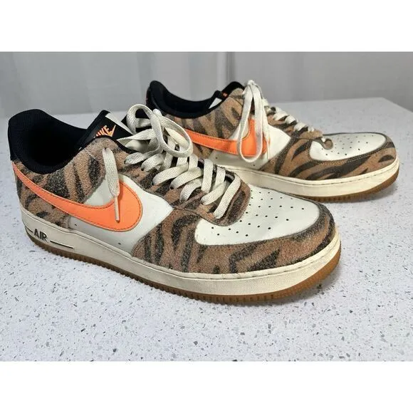Nike Air Force 1 Low Premium Daktari Stripes Sneakers‎ Shoes DJ6192-100 Size 12