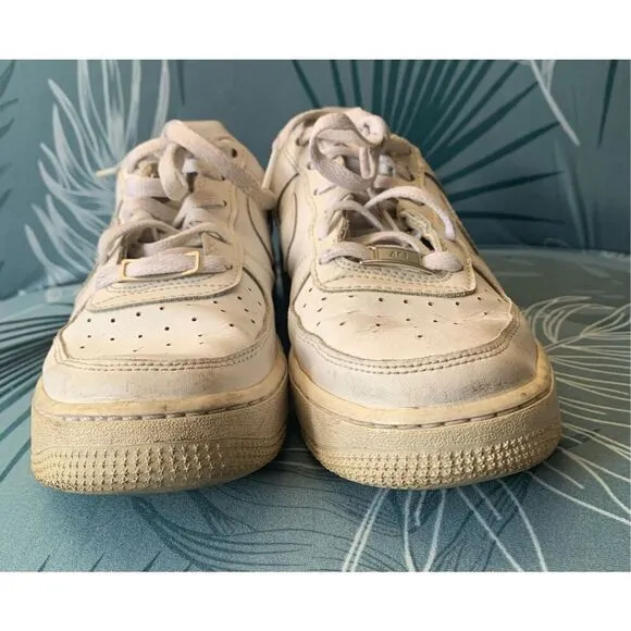 Nike Air Force 1 Low Summit White leather SNEAKER GYM SHOES youth 6.5 women’s 8.
