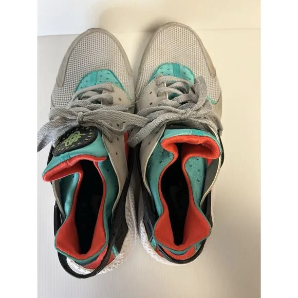 NIKE Air Huarache Flat Silver Clear Jade 318429-023 Mens Size 10.5