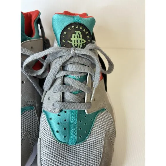 NIKE Air Huarache Flat Silver Clear Jade 318429-023 Mens Size 10.5