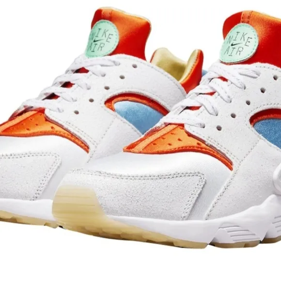 Nike Air Huarache White Blue Orange Running Shoes Size:Mens7.5/Women9 new