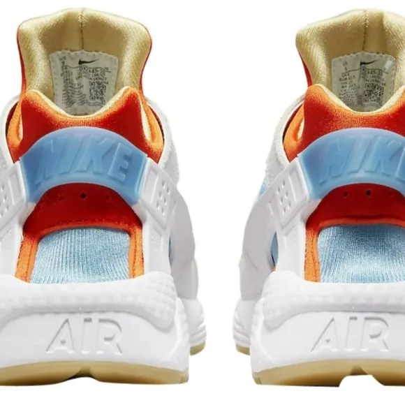 Nike Air Huarache White Blue Orange Running Shoes Size:Mens7.5/Women9 new