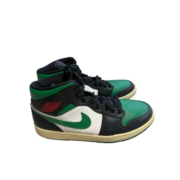 Nike Air Jordan 1 Mid Pine Green Toe 2019 Men's 10.5 Sneakers Shoes 554724-067