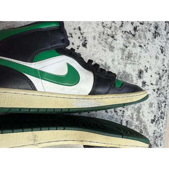 Nike Air Jordan 1 Mid Pine Green Toe 2019 Men's 10.5 Sneakers Shoes 554724-067