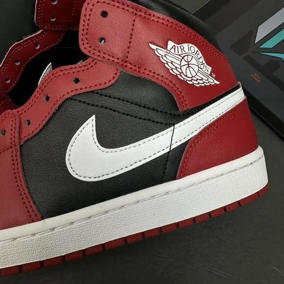 Nike Air Jordan 1 Mid Shoes Black Gym Red White DQ8426-061 Men's Sizes