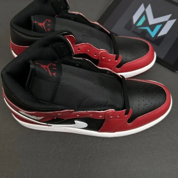 Nike Air Jordan 1 Mid Shoes Black Gym Red White DQ8426-061 Men's Sizes