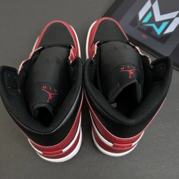 Nike Air Jordan 1 Mid Shoes Black Gym Red White DQ8426-061 Men's Sizes