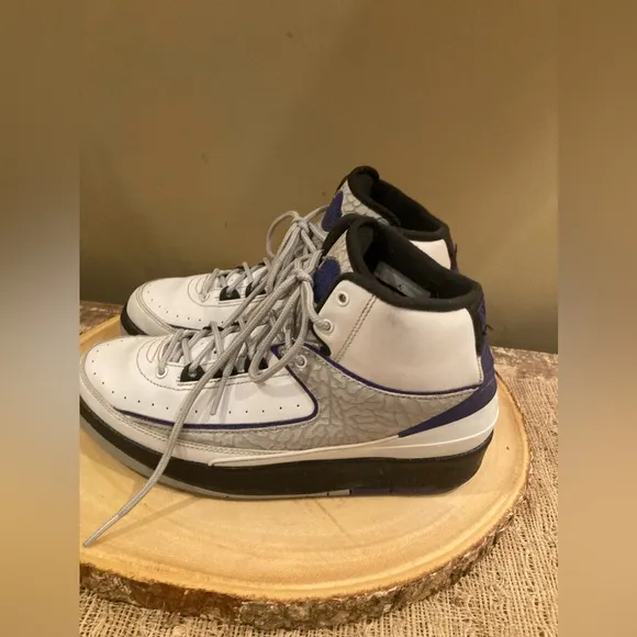 Nike Air Jordan 2 II Retro Dark Concord (395718-153) BG White Cement Grey 5.5Y