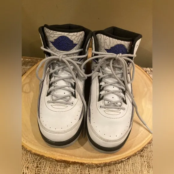 Nike Air Jordan 2 II Retro Dark Concord (395718-153) BG White Cement Grey 5.5Y