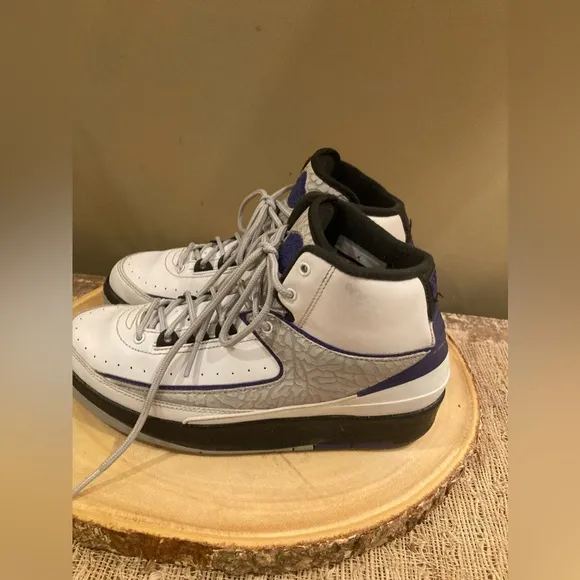 Nike Air Jordan 2 II Retro Dark Concord (395718-153) BG White Cement Grey 5.5Y