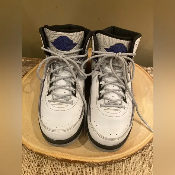 Nike Air Jordan 2 II Retro Dark Concord (395718-153) BG White Cement Grey 5.5Y