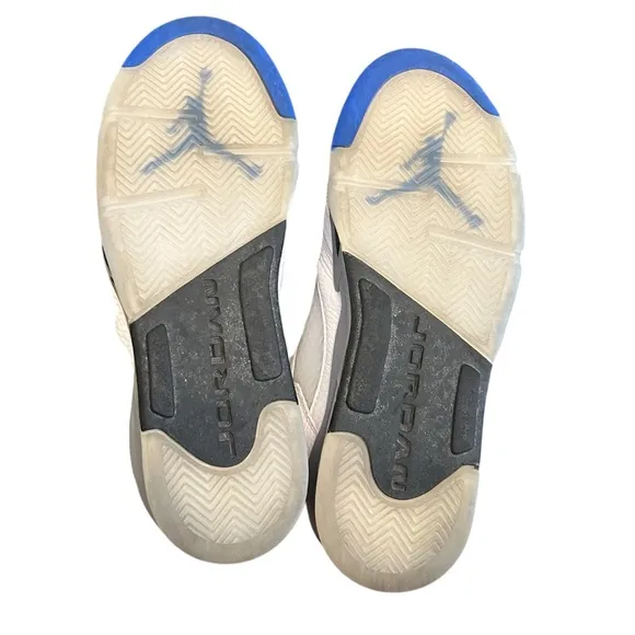 Nike Air Jordan 5 Retro 'Stealth 2.0' White and Blue Big Boys Size 6.5 Youth