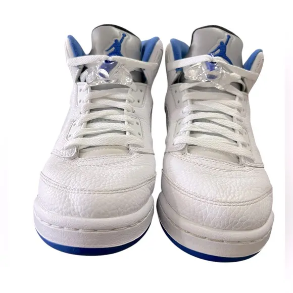 Nike Air Jordan 5 Retro 'Stealth 2.0' White and Blue Big Boys Size 6.5 Youth