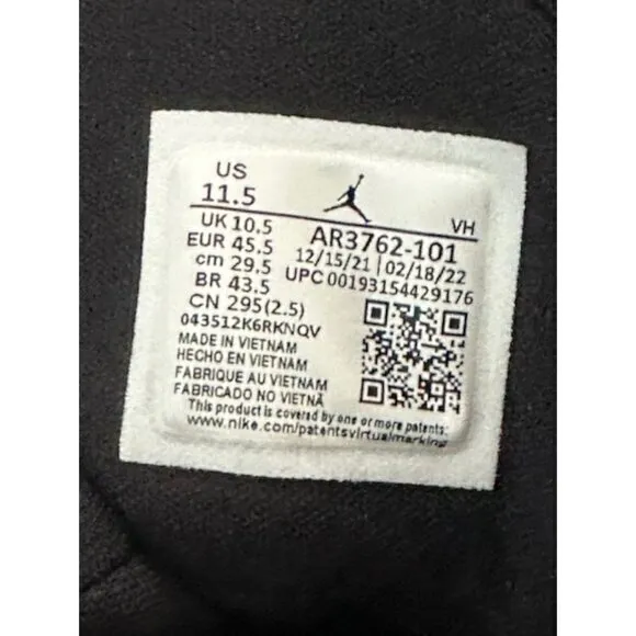 Nike Air JORDAN Access‎ &quot;White Black' Jumpman AR3762-101 Men's 11.5 NEW with Tag
