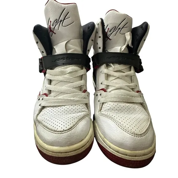 Nike‎ Air  Jordan Flight 45 High GS White Red Black 524865-130 Sz 7Y
