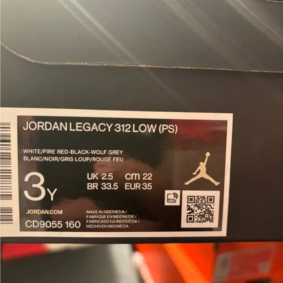 Nike Air Jordan Legacy Low (PS) Little Kids' Shoes White-Gym Red CD9055-160