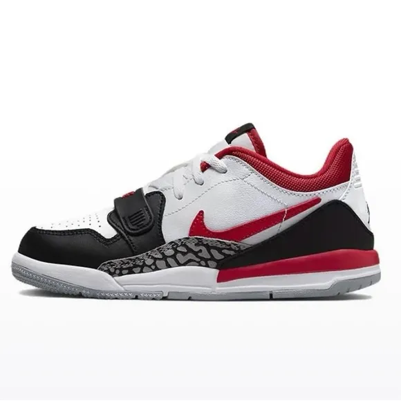 Nike Air Jordan Legacy Low (PS) Little Kids' Shoes White-Gym Red CD9055-160