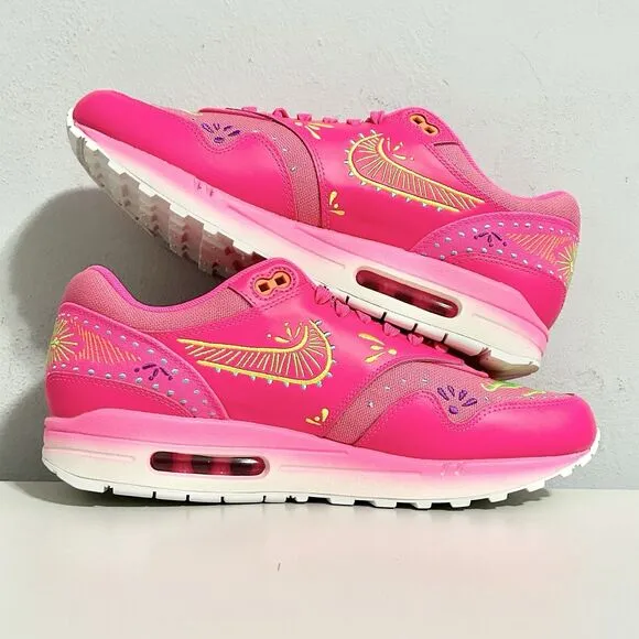 Nike Air Max 1 PRM “Día De Muertos” Men’s Size 10.5 Hyper Pink Cushioned Shoes
