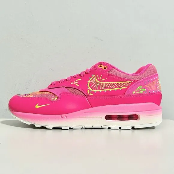 Nike Air Max 1 PRM “Día De Muertos” Men’s Size 10.5 Hyper Pink Cushioned Shoes