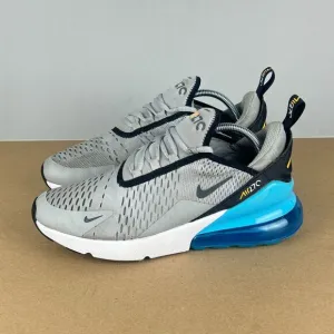 Nike Air Max 270 Athletic Running Shoes Youth 7Y Womens 8.5 Grey Fog Blue Black