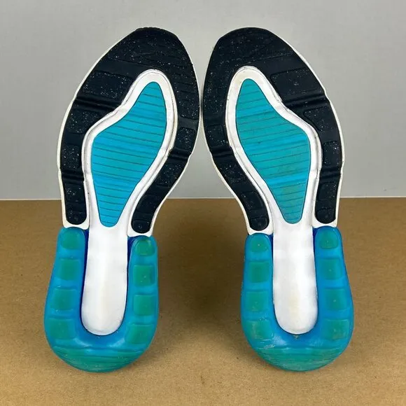 Nike Air Max 270 Athletic Running Shoes Youth 7Y Womens 8.5 Grey Fog Blue Black