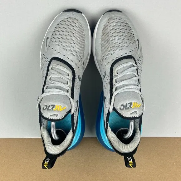 Nike Air Max 270 Athletic Running Shoes Youth 7Y Womens 8.5 Grey Fog Blue Black