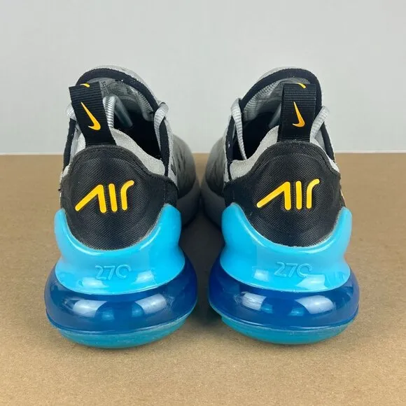 Nike Air Max 270 Athletic Running Shoes Youth 7Y Womens 8.5 Grey Fog Blue Black