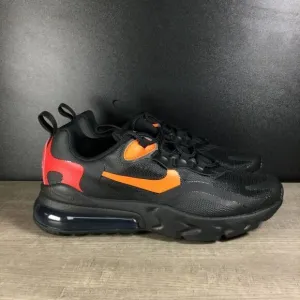 Nike Air Max 270 React Black/Red/Orange Running Shoes Women's Size 7 Youth 5.5Y